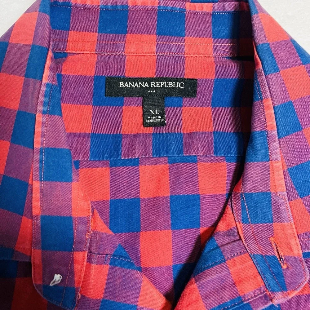 Banana Republic‎ Men's Short Sleeve Plaid Shirt